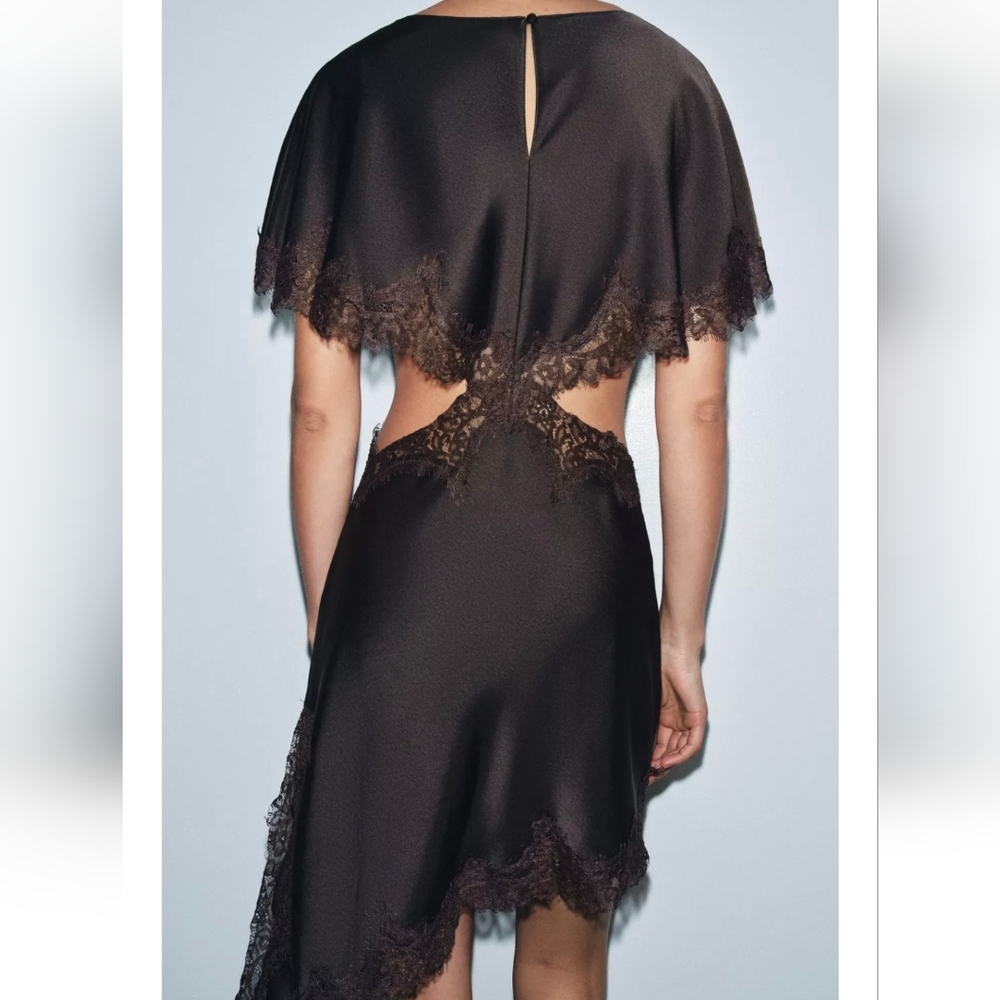 Zara ZW COLLECTION LACE CUT-OUT DRESS - Picture 3 of 10